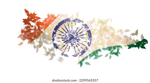 Indian flag style splashes and scribble 