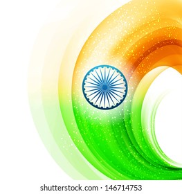 Indian flag stylish swirl wave beautiful vector