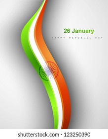 Indian flag stylish tricolor wave vector design