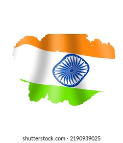 Indian flag template with irregular brush style