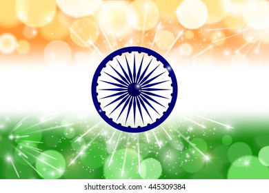 Indian flag theme background for Indian Republic day and Independence day. 15 of august. Vector illustration