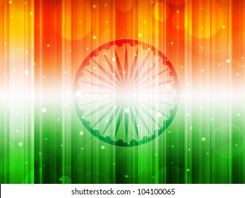 Antecedentes temáticos de la bandera india con efecto brillante para el Día de la Independencia, el Día de la República y otras ocasiones. EPS 10.