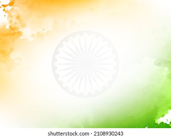 Indian flag theme Republic day watercolor texture decorative background vector