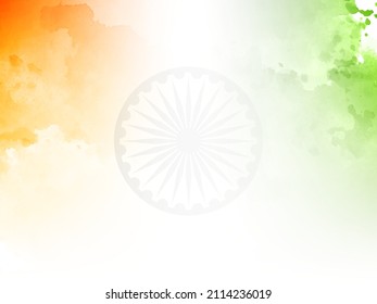 Indian flag theme Republic day celebration watercolor texture background vector
