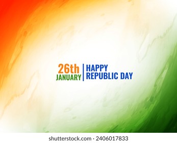 Indian flag theme Republic day watercolor texture tricolor background vector