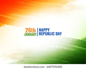 Indian flag theme Republic day watercolor texture design background vector
