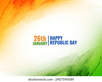 Indian flag theme Republic day watercolor texture design modern background vector