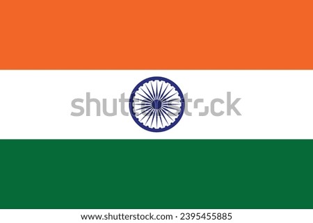 Indian Flag Vector illustration, National Flag of India with Official Colors and correct proportion, vector drawing, Flag of India, Indian National flag outline, 