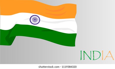 Indian flag, vector template, Independence day of India.