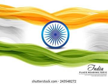 Ilustración vectorial de la onda de la bandera india