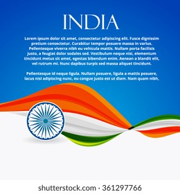 indian flag with wave style
