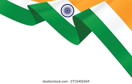 La bandera india ondea elegantemente con colores vibrantes