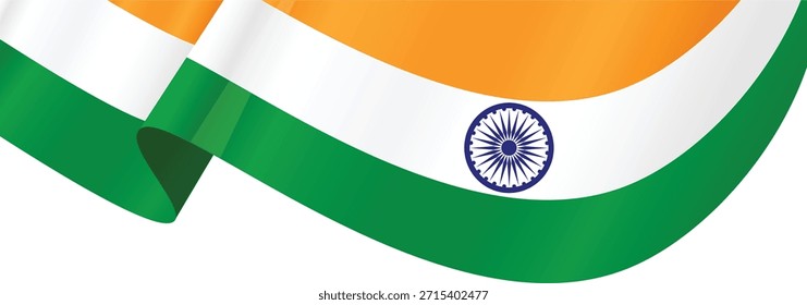 La bandera india ondea elegantemente con colores vibrantes