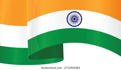 La bandera india ondea elegantemente con colores vibrantes