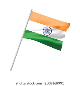 Indian Flag Waving Vector Design - India Independence Day