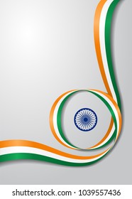 Indian flag wavy abstract background. Vector illustration.