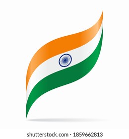 Indian flag wavy abstract background. Vector illustration.