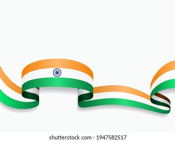 Indian flag wavy abstract background. Vector illustration.
