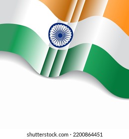 Indian flag wavy abstract background. Vector illustration.