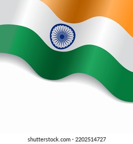 Bandera india ondulada de fondo abstracto. Ilustración vectorial.