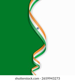 Diseño de fondo abstracto ondulado de bandera india. Ilustración vectorial.