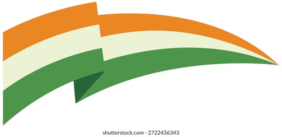 Indian flag wavy abstract background. Vector illustration. Indian Flag Ribbon for indian independence day and indian republic day celebration.