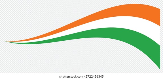 Fundo abstrato ondulado da bandeira indiana. Ilustração vetorial. Bandeira indiana Fita para o dia da independência indiana e celebração do dia da república indiana.