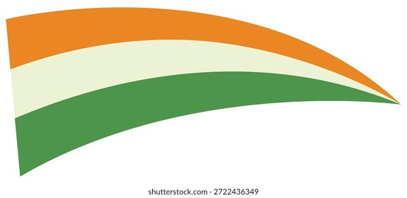 Indische Flagge welliger abstrakter Hintergrund. Vektorgrafik. Indische Flagge Ribbon für indischen Unabhängigkeitstag und indische Republik Tag Feier.