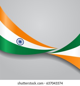 Indian flag wavy abstract background. Vector illustration.