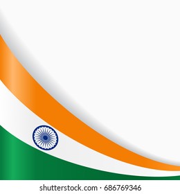 Indian flag wavy abstract background. Vector illustration.