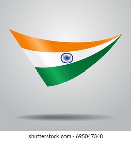 Indian flag wavy abstract background. Vector illustration.