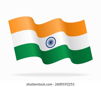 Indian flag wavy background layout. Vector illustration.