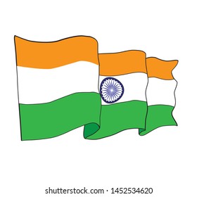 Indian Flag White Background Vector Illustration Stock Vector (Royalty ...