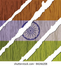 textura de madera de bandera india