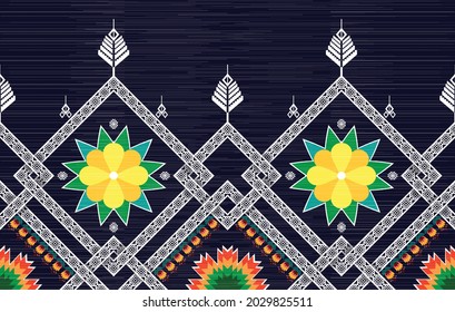 Indian floral ethnic pattern. Aztec fabric carpet mandala ornament boho chevron textile decoration. Tribal turkey native African traditional embroidery oriental vector illustrations background.