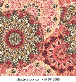 Indian floral mandala pattern. Abstract ornament. Hand - drawn background.