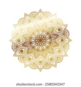Indian floral mandala pattern luxury gold