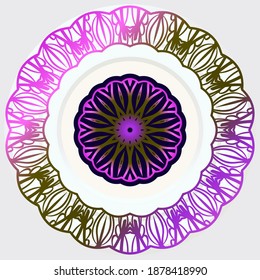 Patrón indio de mandala floral. Vector. Puede utilizarse para textiles, tarjetas de felicitación, libros de coloreado, impresión de estuches de teléfono