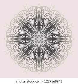 Indian floral mandala pattern.Vector Henna tattoo style. Can be used for textile, greeting card, coloring book, phone case print