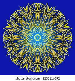 Indian floral mandala pattern.Vector Henna tattoo style. Can be used for textile, greeting card, coloring book, phone case print