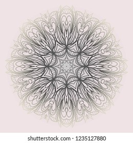 Indian floral mandala pattern.Vector Henna tattoo style. Can be used for textile, greeting card, coloring book, phone case print