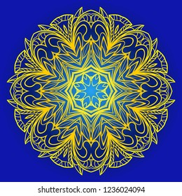 Indian floral mandala pattern.Vector Henna tattoo style. Can be used for textile, greeting card, coloring book, phone case print