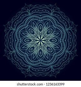 Indian floral mandala pattern.Vector Henna tattoo style. Can be used for textile, greeting card, coloring book, phone case print