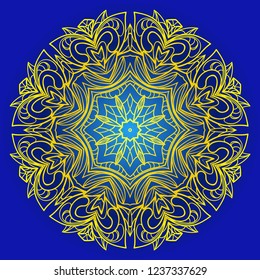 Indian floral mandala pattern.Vector Henna tattoo style. Can be used for textile, greeting card, coloring book, phone case print