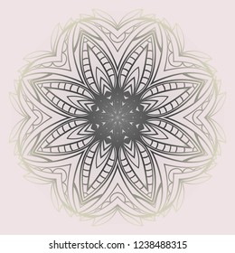 Indian floral mandala pattern.Vector Henna tattoo style. Can be used for textile, greeting card, coloring book, phone case print