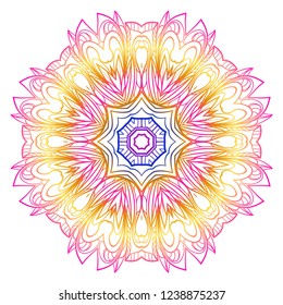 Indian floral mandala pattern.Vector Henna tattoo style. Can be used for textile, greeting card, coloring book, phone case print