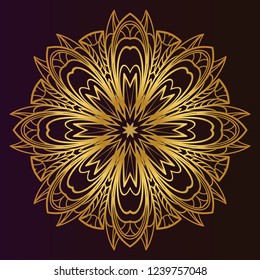 Indian floral mandala pattern.Vector Henna tattoo style. Can be used for textile, greeting card, coloring book, phone case print