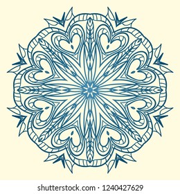 Indian floral mandala pattern.Vector Henna tattoo style. Can be used for textile, greeting card, coloring book, phone case print