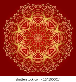 Indian floral mandala pattern.Vector Henna tattoo style. Can be used for textile, greeting card, coloring book, phone case print