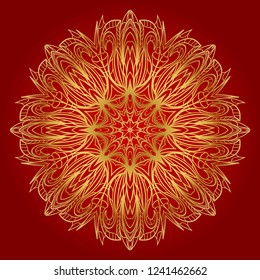 Indian floral mandala pattern.Vector Henna tattoo style. Can be used for textile, greeting card, coloring book, phone case print